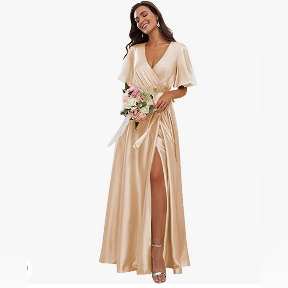 Champagne bridesmaid dress